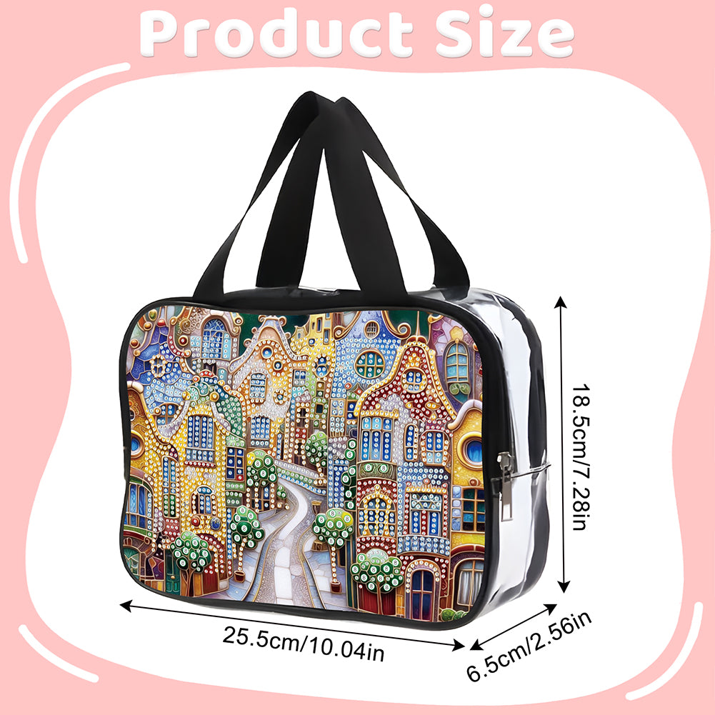 DIY Diamond Art Rhinestone Makeup Bag Crystal Transparent PVC Storage Pack Gift