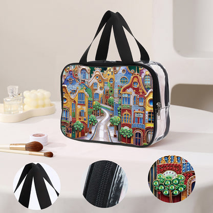 DIY Diamond Art Rhinestone Makeup Bag Crystal Transparent PVC Storage Pack Gift
