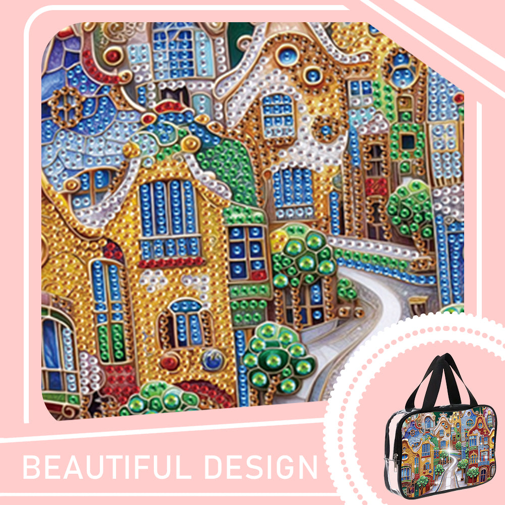 DIY Diamond Art Rhinestone Makeup Bag Crystal Transparent PVC Storage Pack Gift