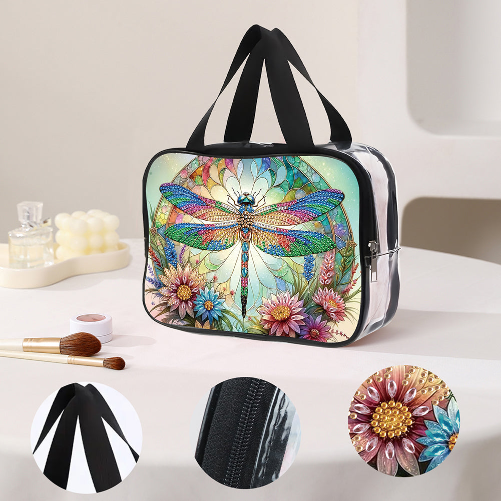 DIY Diamond Art Rhinestone Makeup Bag Crystal Transparent PVC Storage Pack Gift
