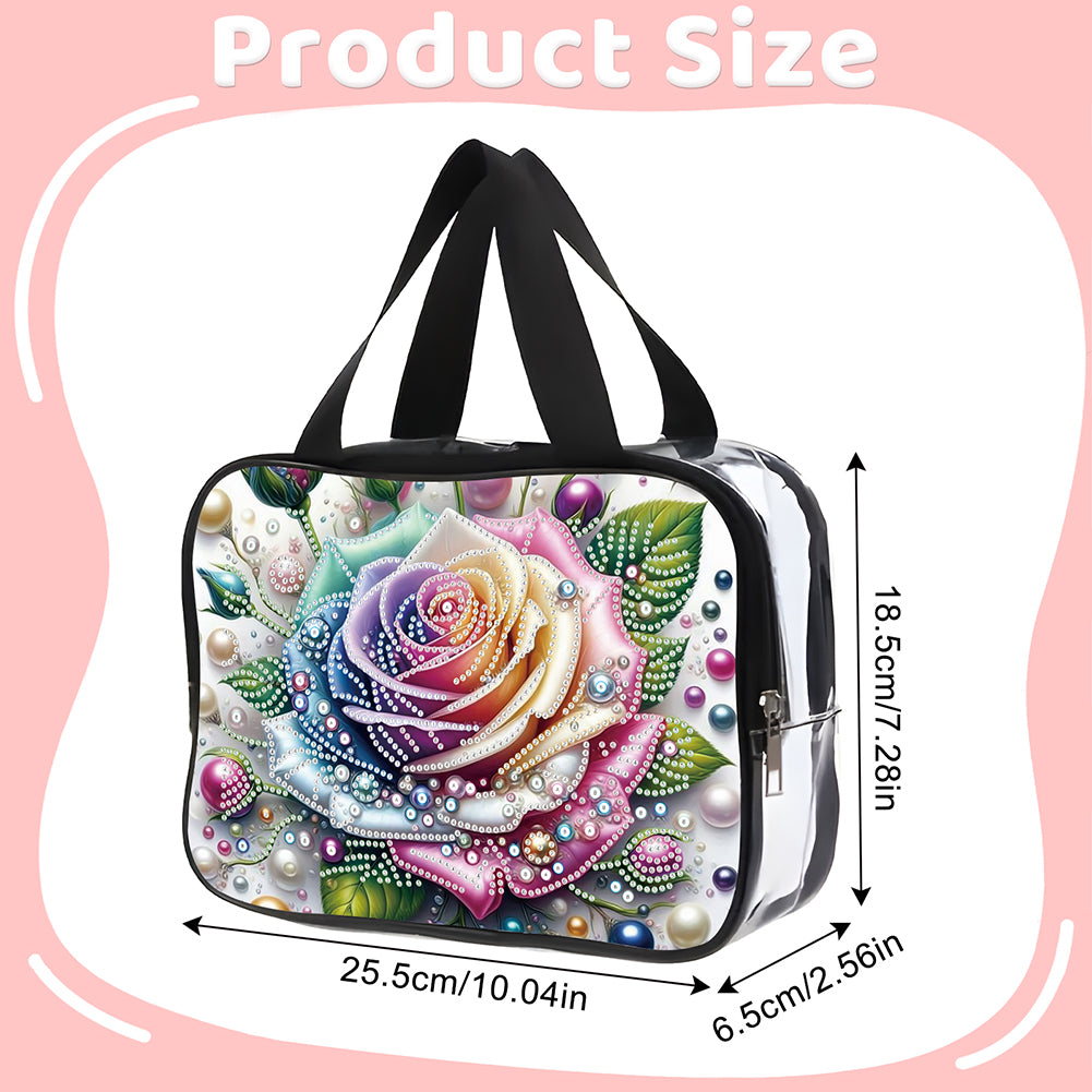 DIY Diamond Art Rhinestone Makeup Bag Crystal Transparent PVC Storage Pack Gift