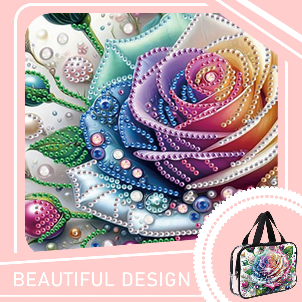 DIY Diamond Art Rhinestone Makeup Bag Crystal Transparent PVC Storage Pack Gift