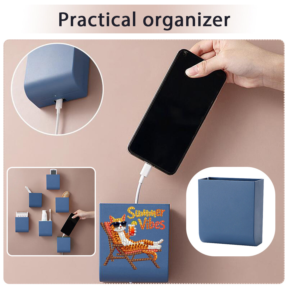 DIY Diamond Painting Kit Wall-Mounted Phone Charging Station for Home Decor