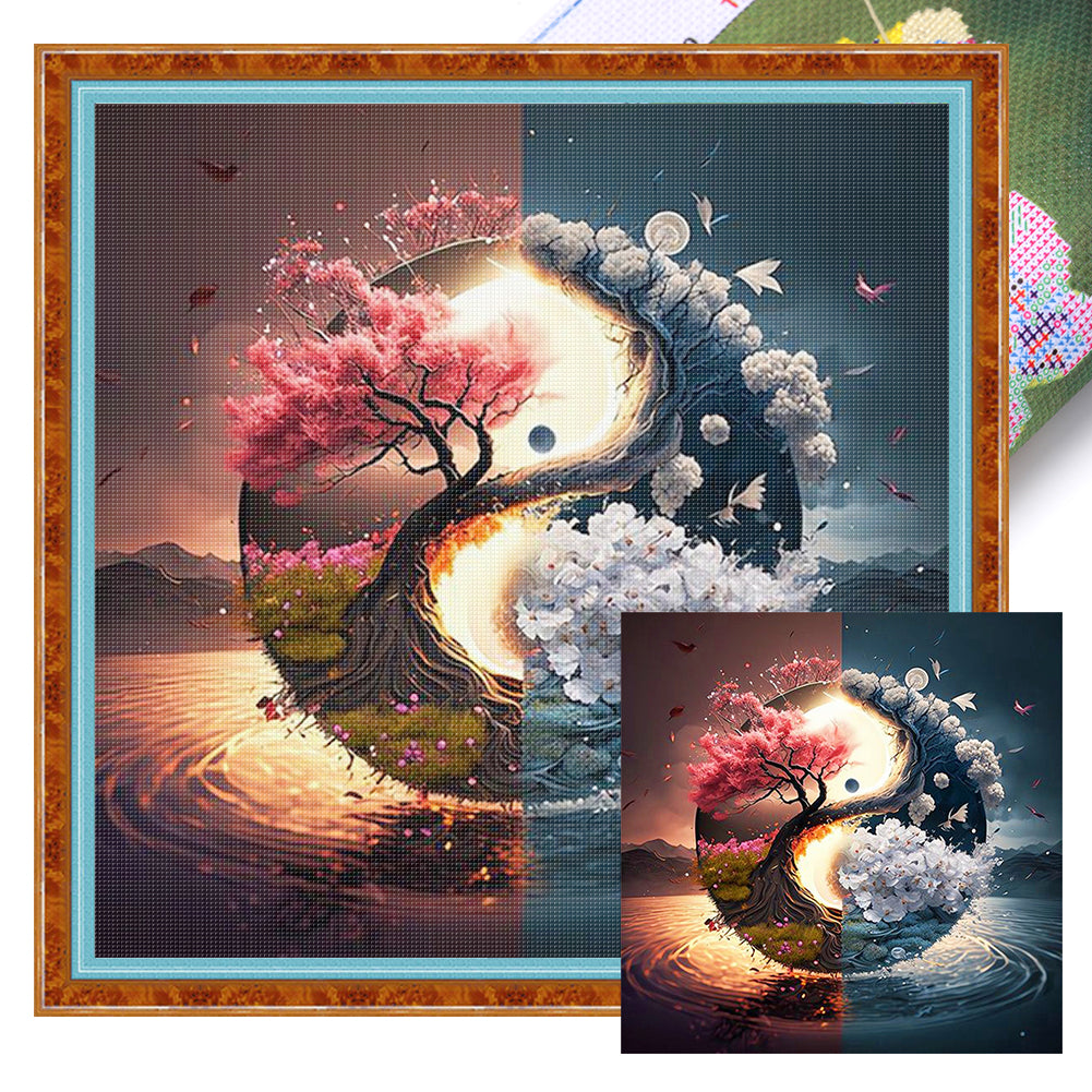 Tai Chi Tree Of Life - 11CT Stamped Cross Stitch 40*40CM