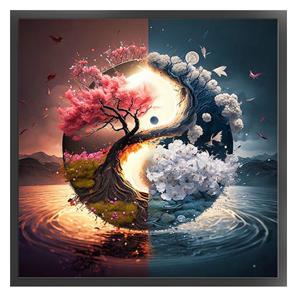 Tai Chi Tree Of Life - 11CT Stamped Cross Stitch 40*40CM