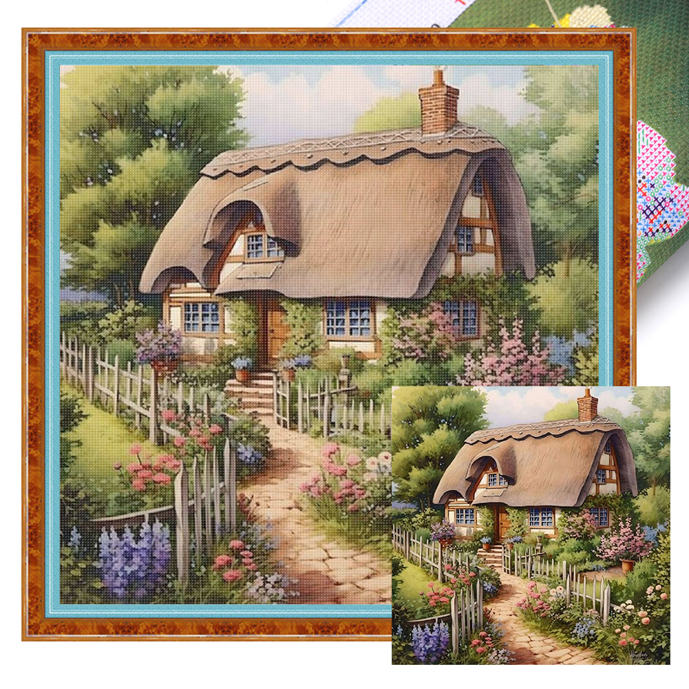 Forest Cabin - 11CT Stamped Cross Stitch 40*40CM