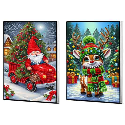 2pcs 50-Page A5 Size Diamond Painting Notebook for Adults Holiday Birthday Gift