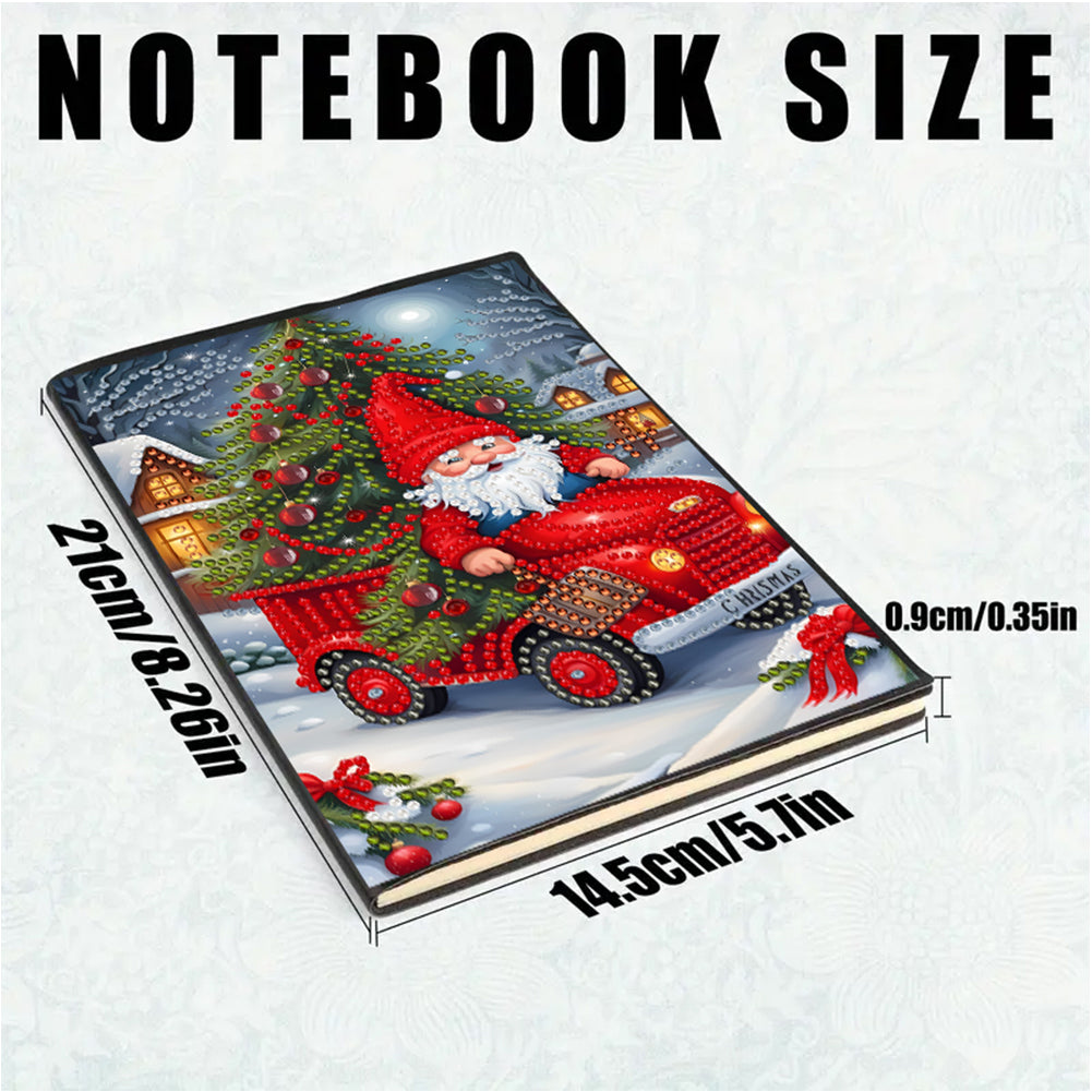 2pcs 50-Page A5 Gnome and Deer Diamond Painting Notebook for Adults Holiday Gift