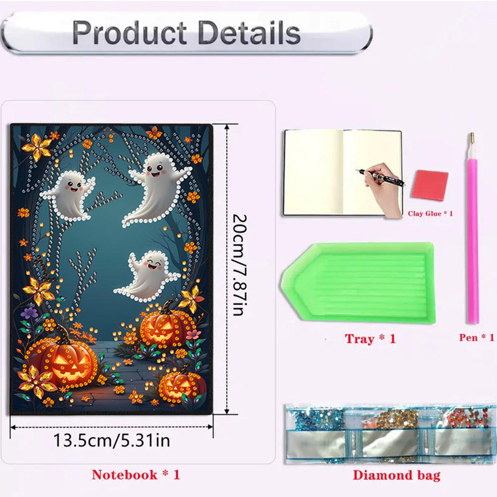 2pcs 50-Page A5 Size Diamond Painting Notebook for Adults Holiday Birthday Gift