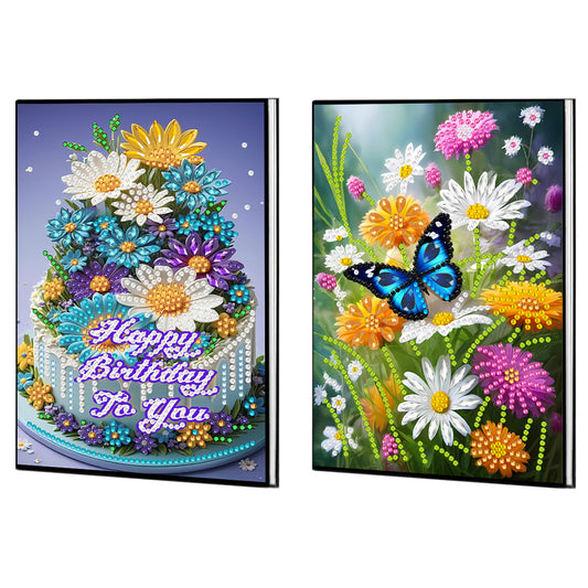 2pcs 50-Page A5 Size Diamond Painting Notebook for Adults Holiday Birthday Gift