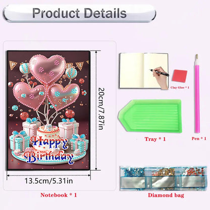2pcs 50-Page A5 Size Diamond Painting Notebook for Adults Holiday Birthday Gift