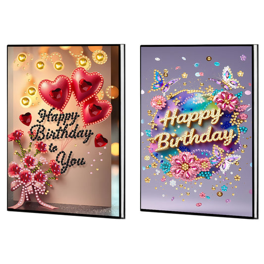 2pcs 50-Page A5 Size Diamond Painting Notebook for Adults Holiday Birthday Gift