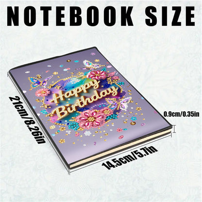 2pcs 50-Page A5 Size Diamond Painting Notebook for Adults Holiday Birthday Gift