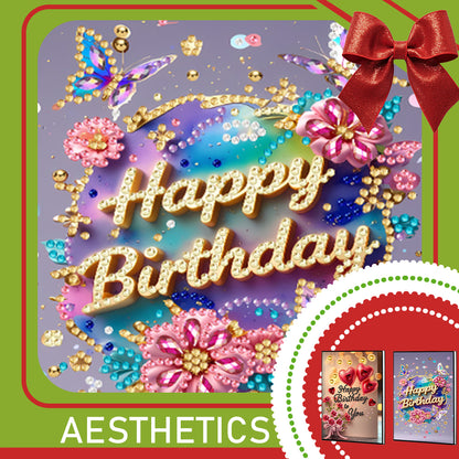 2pcs 50-Page A5 Flowers and Text Diamond Painting Notebook for Adults Gift