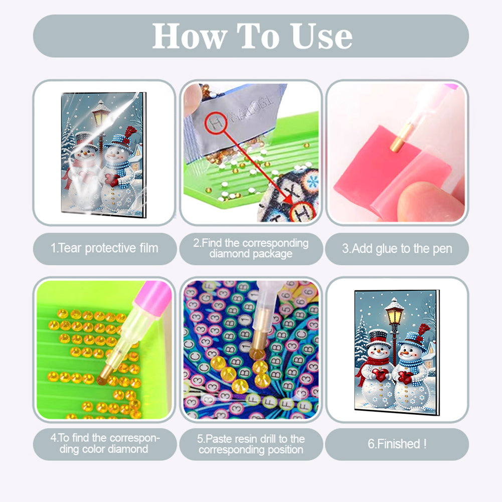 2pcs 50-Page A5 Size Diamond Painting Notebook for Adults Holiday Birthday Gift