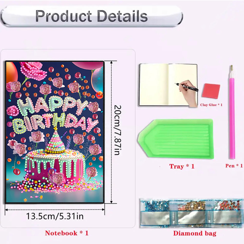 2pcs 50-Page A5 Size Diamond Painting Notebook for Adults Holiday Birthday Gift