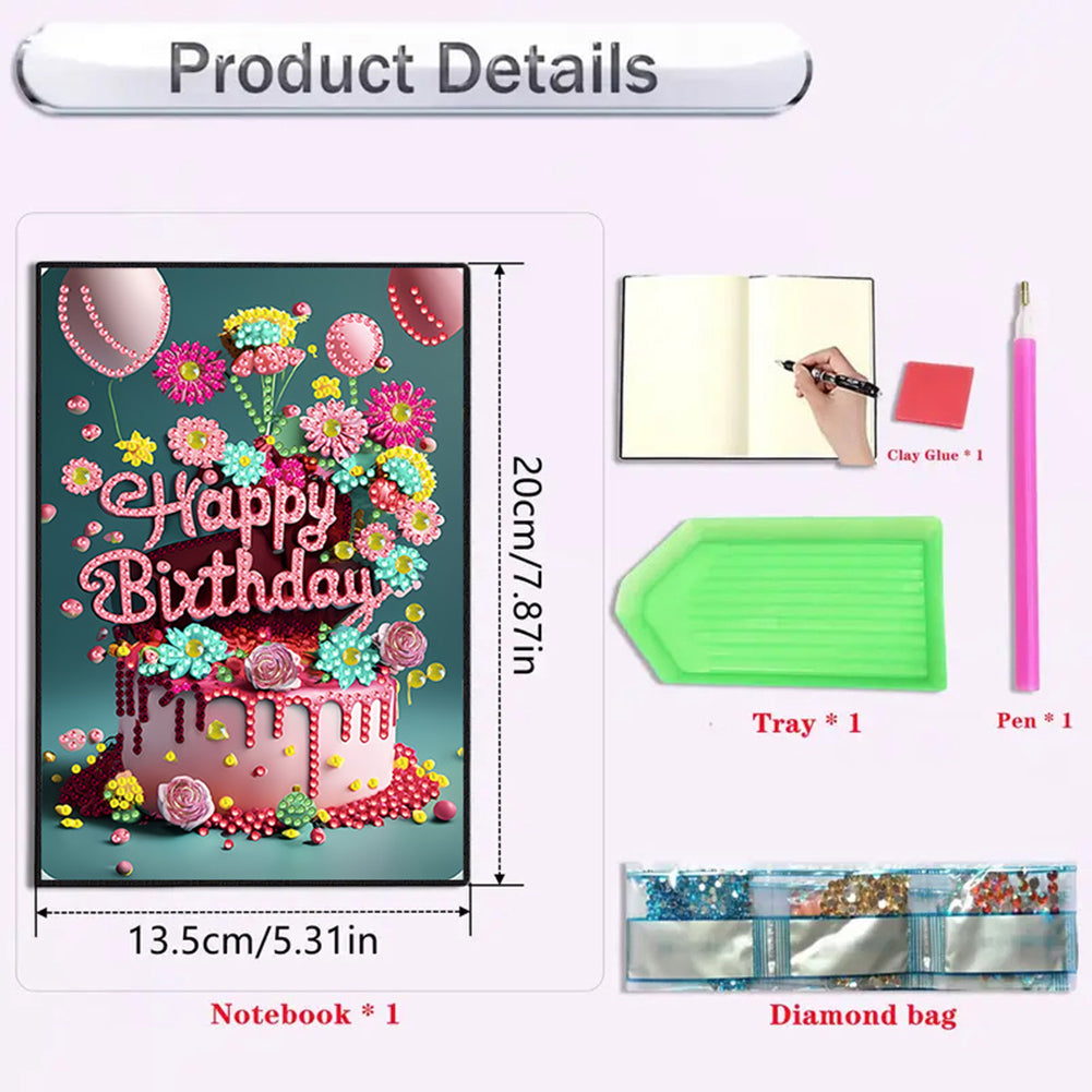 2pcs 50-Page A5 Size Diamond Painting Notebook for Adults Holiday Birthday Gift