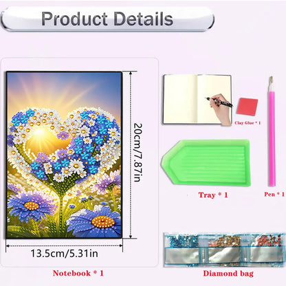 2pcs 50-Page A5 Size Diamond Painting Notebook for Adults Holiday Birthday Gift
