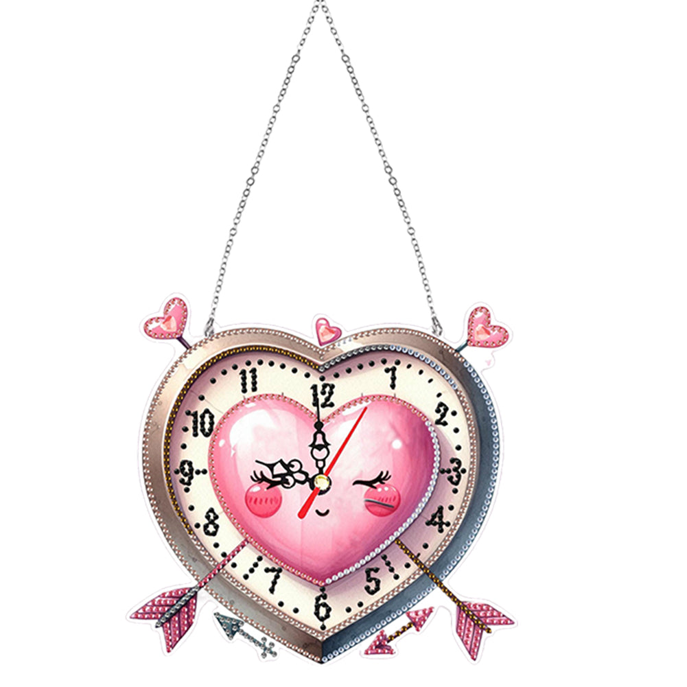 2Pcs Moon DIY Diamond Painting Ornament with Clock Function Home Craft Decor Art