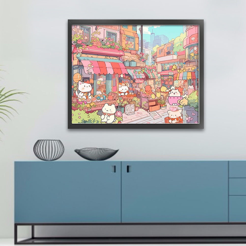 Rabbit Town - 11CT Stamped Cross Stitch 60*50CM