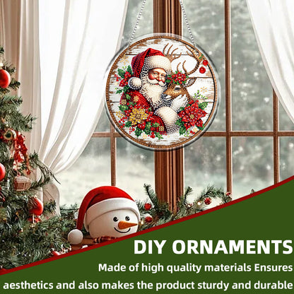 Acrylic 2D Flat DIY Christmas Diamond Art Pendant Wall Decor for Home & Windows