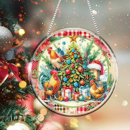 Acrylic 2D Flat DIY Christmas Diamond Art Pendant Wall Decor for Home & Windows