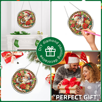 Acrylic 2D Flat DIY Christmas Diamond Art Pendant Wall Decor for Home & Windows