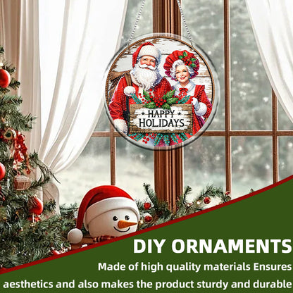 Acrylic 2D Flat DIY Christmas Diamond Art Pendant Wall Decor for Home & Windows