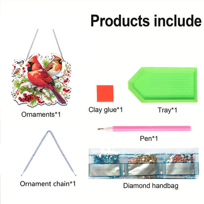 Acrylic 2D Flat DIY Christmas Diamond Art Pendant Wall Decor for Home & Windows