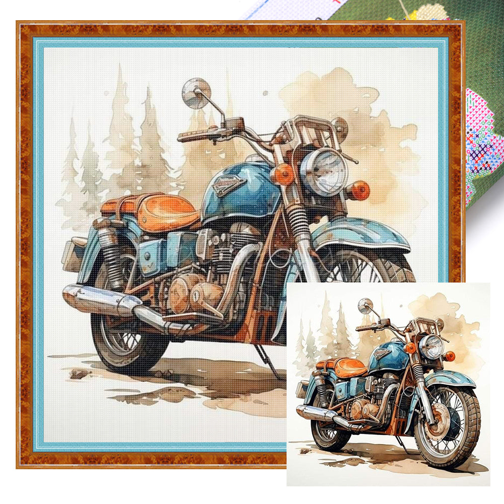 Motorcycle - 11CT Stamped Cross Stitch 40*40CM