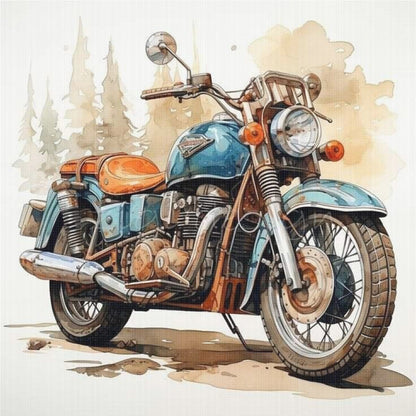 Motorcycle - 11CT Stamped Cross Stitch 40*40CM