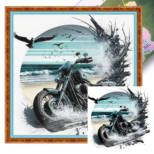 Motorcycle - 11CT Stamped Cross Stitch 40*40CM