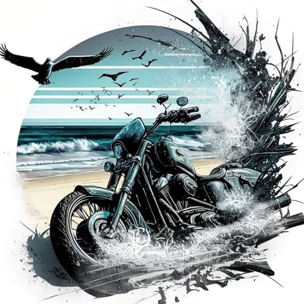 Motorcycle - 11CT Stamped Cross Stitch 40*40CM