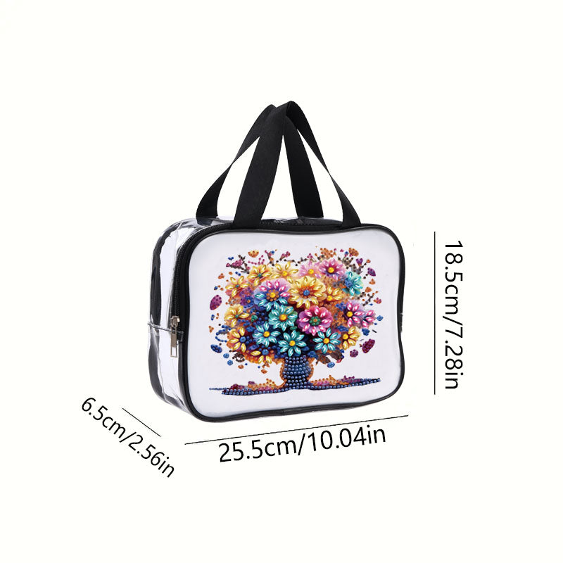 DIY Tree of Life Diamond Art Rhinestone Makeup Bag Transparent PVC Storage Pack
