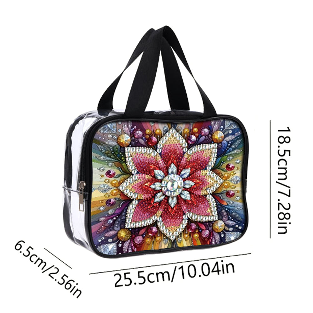 DIY Diamond Art Rhinestone Makeup Bag Crystal Transparent PVC Storage Pack Gift