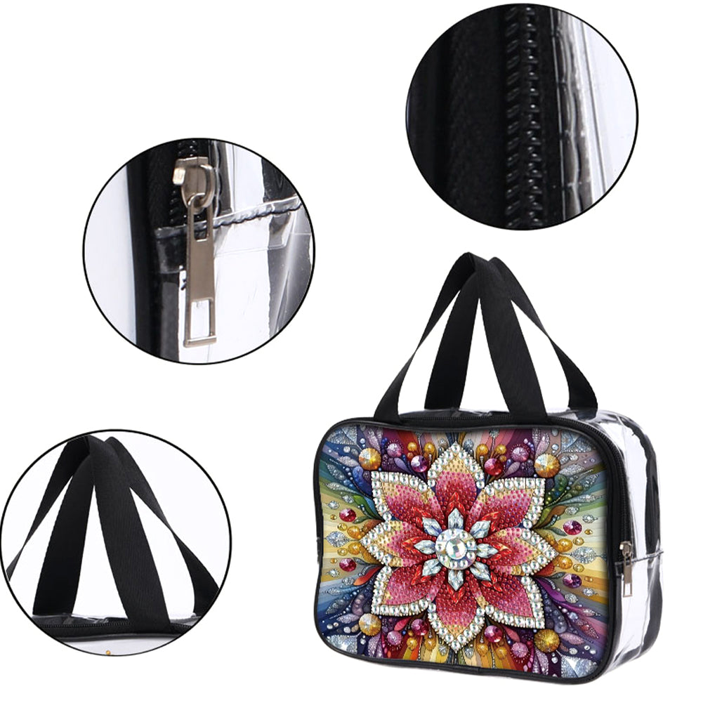 DIY Gemstone Diamond Art Rhinestone Makeup Bag Transparent PVC Storage Pack Gift