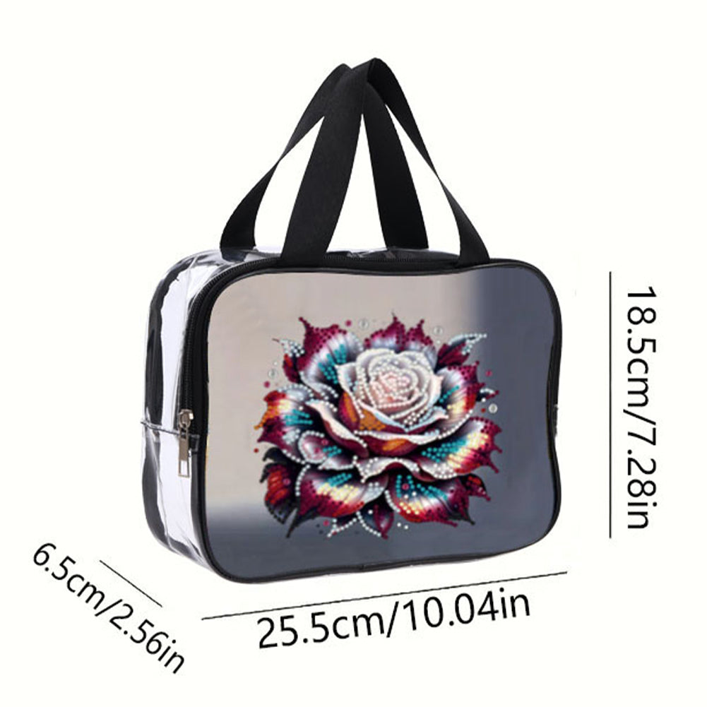 DIY Diamond Art Rhinestone Makeup Bag Crystal Transparent PVC Storage Pack Gift