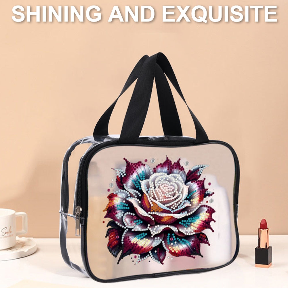 DIY Diamond Art Rhinestone Makeup Bag Crystal Transparent PVC Storage Pack Gift