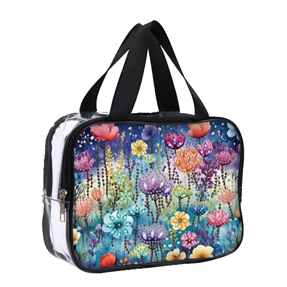 DIY Diamond Art Rhinestone Makeup Bag Crystal Transparent PVC Storage Pack Gift