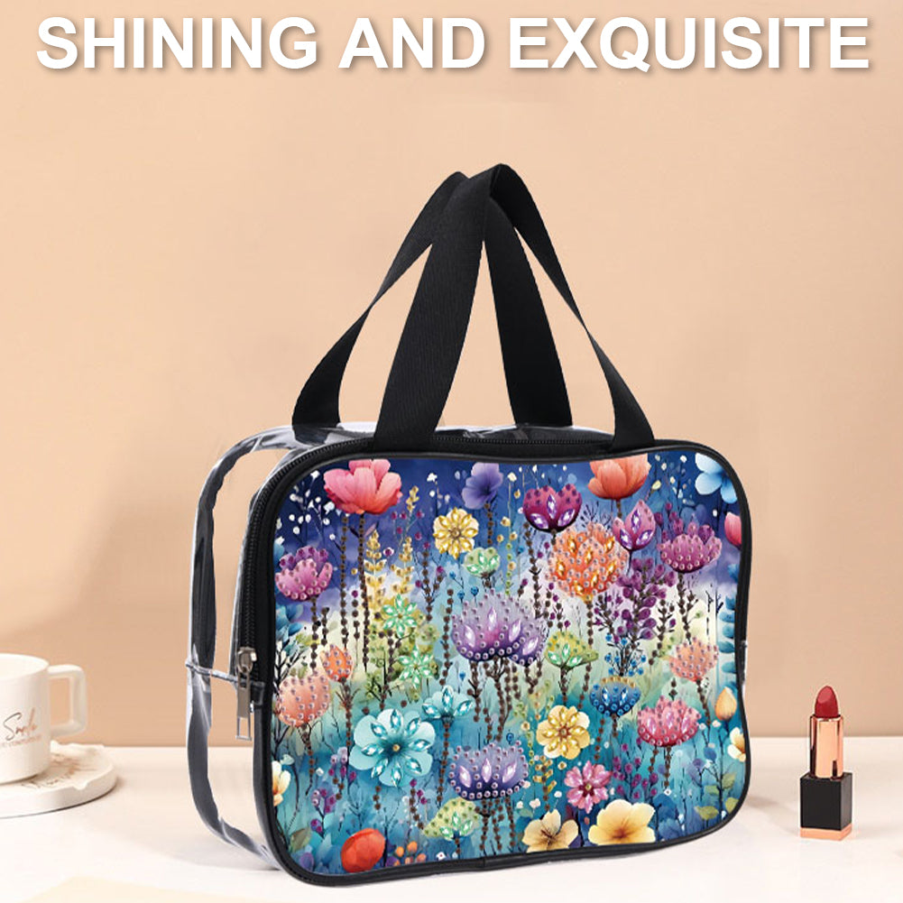 DIY Diamond Art Rhinestone Makeup Bag Crystal Transparent PVC Storage Pack Gift
