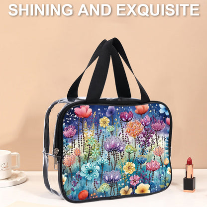 DIY Diamond Art Rhinestone Makeup Bag Crystal Transparent PVC Storage Pack Gift
