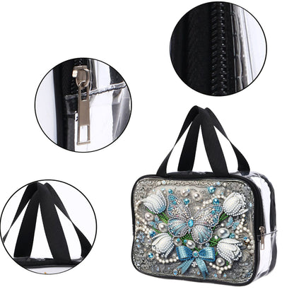 DIY Diamond Art Rhinestone Makeup Bag Crystal Transparent PVC Storage Pack Gift