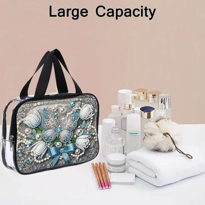 DIY Butterfly Diamond Art Rhinestone Makeup Bag Transparent PVC Storage Pack