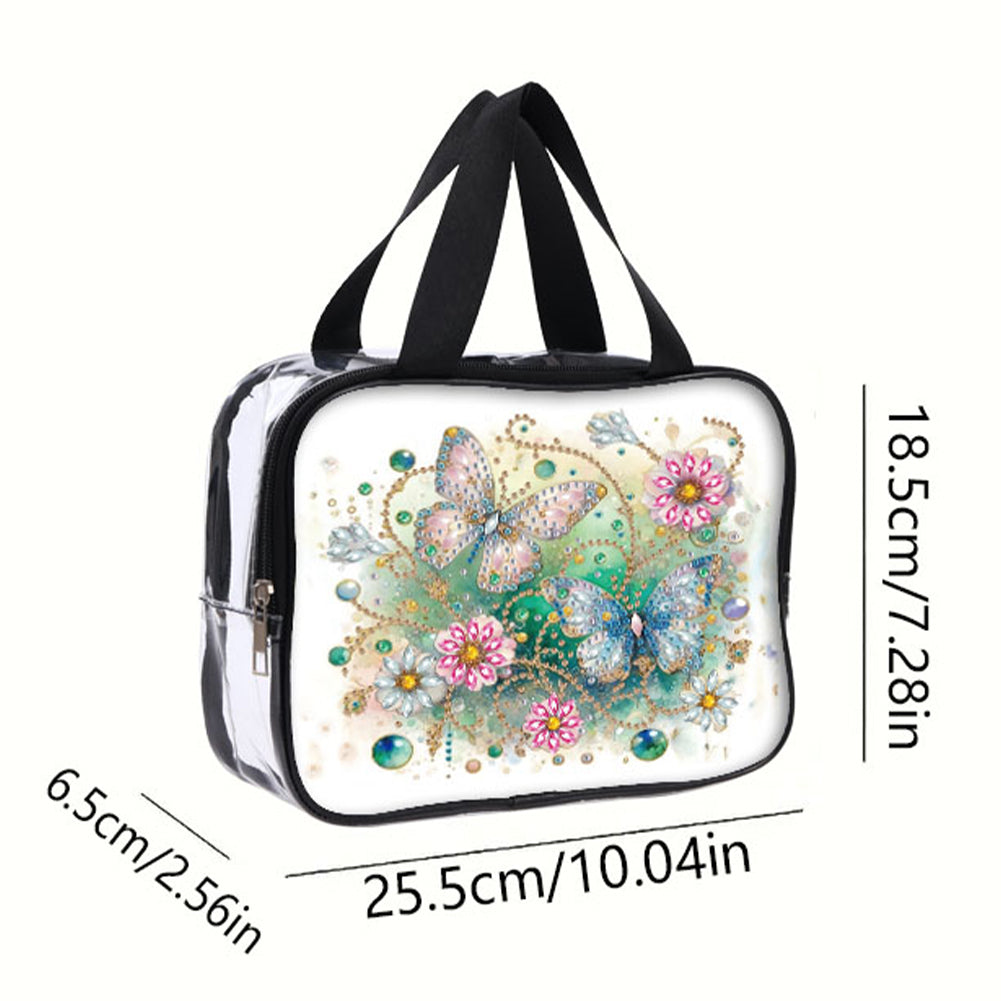 DIY Butterfly Diamond Art Rhinestone Makeup Bag Transparent PVC Storage Pack