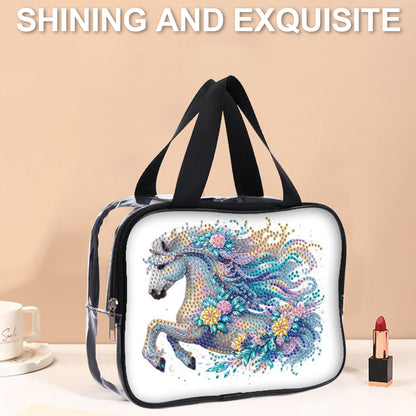 DIY Diamond Art Rhinestone Makeup Bag Crystal Transparent PVC Storage Pack Gift