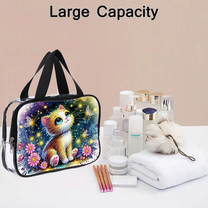 DIY Diamond Art Rhinestone Makeup Bag Crystal Transparent PVC Storage Pack Gift