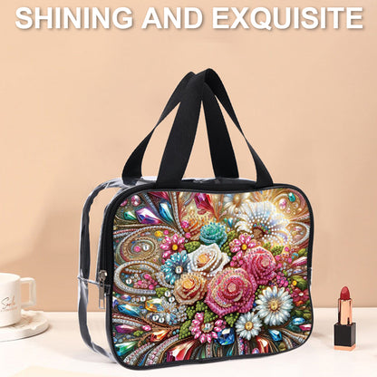 DIY Diamond Art Rhinestone Makeup Bag Crystal Transparent PVC Storage Pack Gift