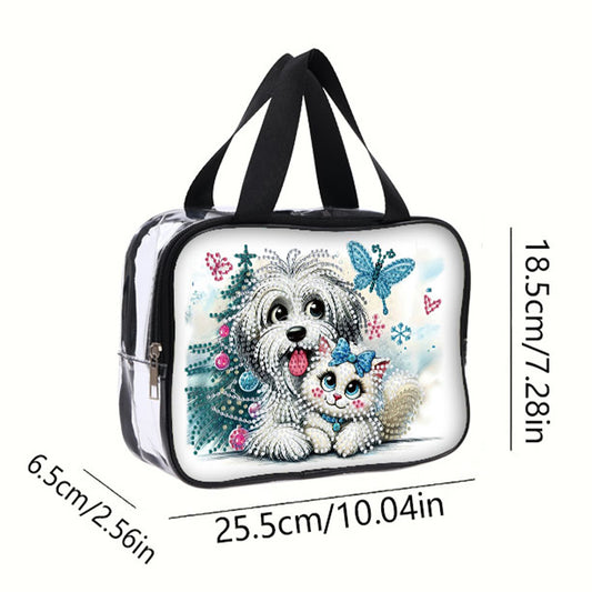 DIY Diamond Art Rhinestone Makeup Bag Crystal Transparent PVC Storage Pack Gift