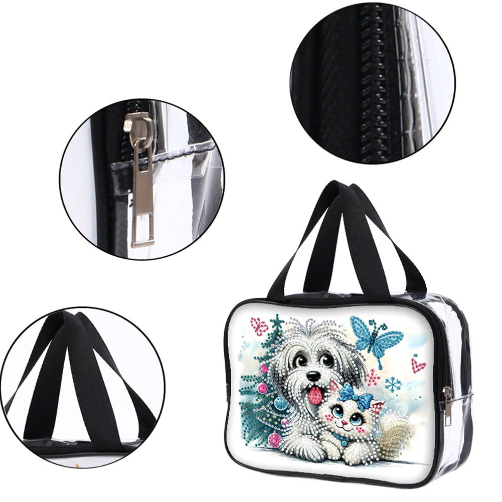 DIY Diamond Art Rhinestone Makeup Bag Crystal Transparent PVC Storage Pack Gift