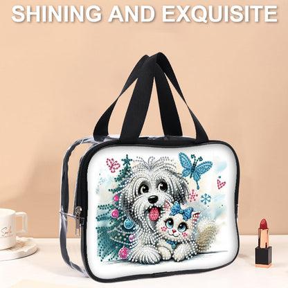 DIY Diamond Art Rhinestone Makeup Bag Crystal Transparent PVC Storage Pack Gift